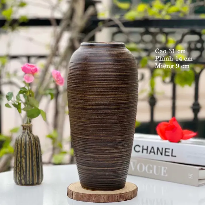 Lọ hoa decor dáng bom các màu bình gốm trang trí để bàn,làm việc gốm Bát  Tràng - Công Ty TNHH Trúc Vũ Farm