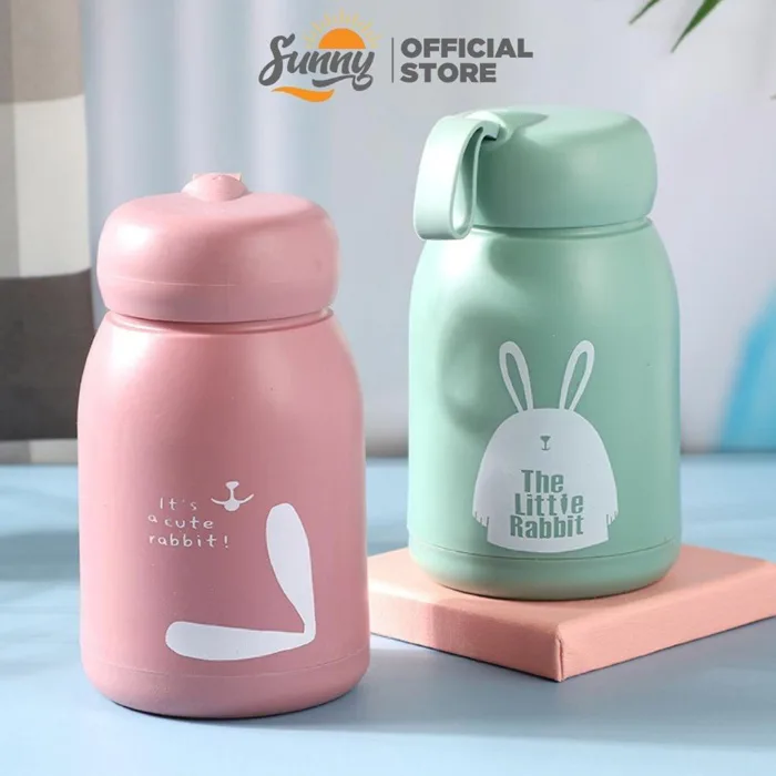 Bình đựng nước giữ nhiệt lõi thuỷ tinh bọc nhựa lúa mạch dung tích 330ml  decor bàn học BN2