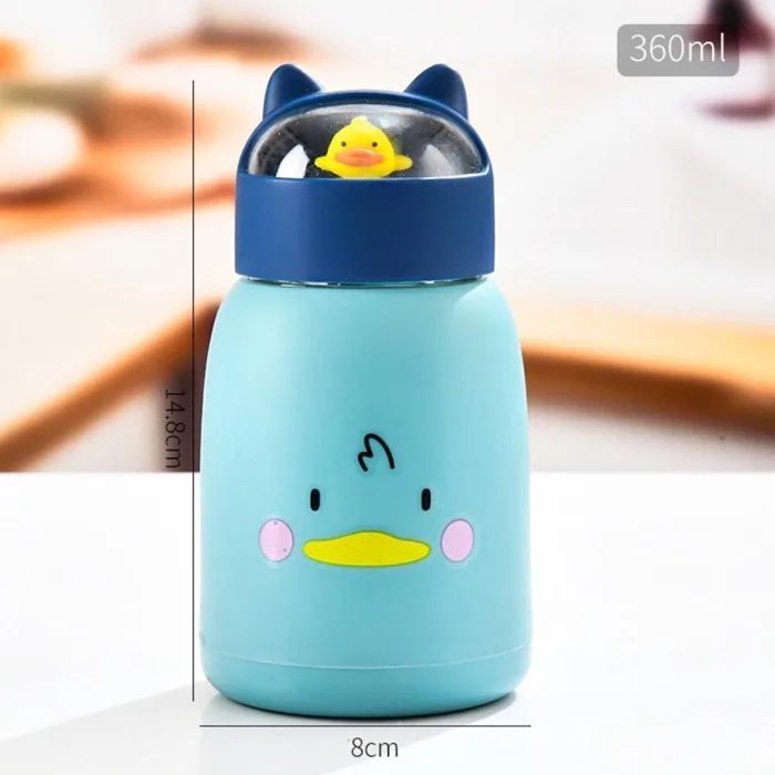 Bình đựng nước giữ nhiệt lõi thuỷ tinh bọc nhựa lúa mạch dung tích 330ml  decor bàn học BN2