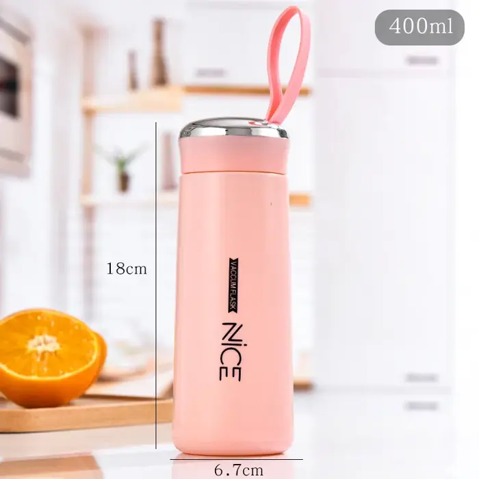 Bình đựng nước giữ nhiệt lõi thuỷ tinh bọc nhựa lúa mạch dung tích 400ml decor  bàn học | Lazada Việt Nam