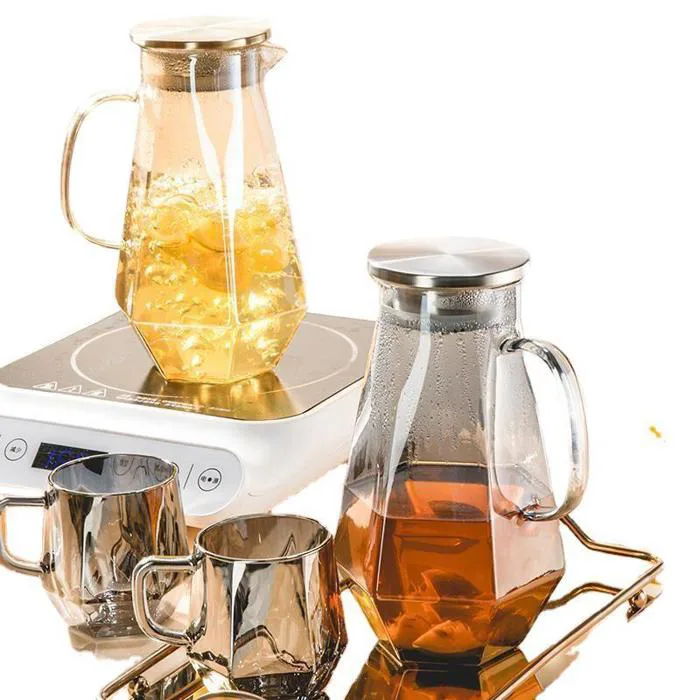 Bộ bình nước cốc thuỷ tinh để bàn phòng khách decor cao cấp chịu nhiệt độ  cao K-housesmart
