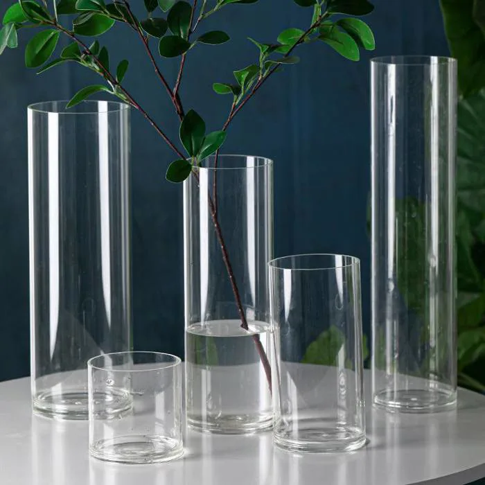Lọ cắm hoa thủy tinh trụ trơn (bán lẻ theo size)