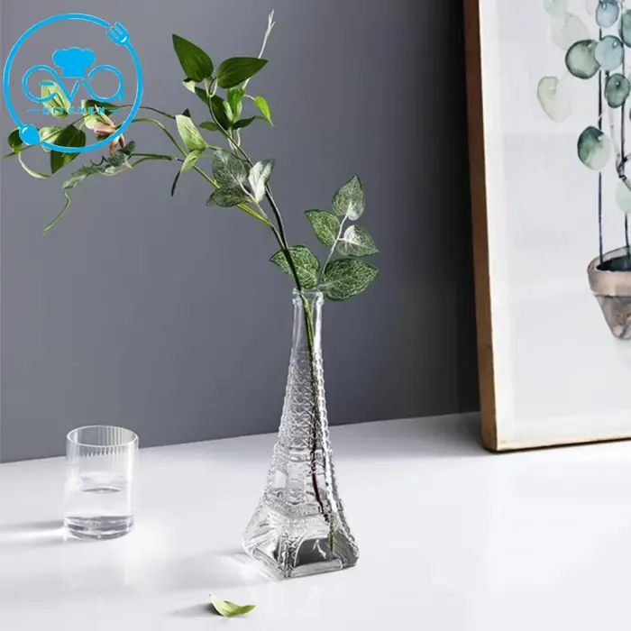 Bình Thuỷ Tinh Decor Mẫu Lọ Hoa Hình Tháp Paris Nhỏ Tặng Kèm Dây Bố Tự  Trang Trí