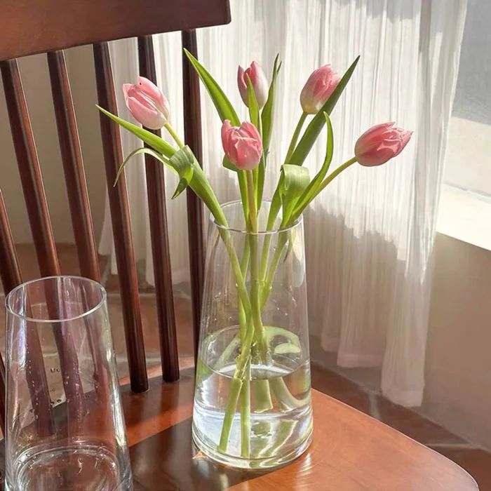 Bình hoa thuỷ tinh trơn trong suốt màu, lọ cắm decor hoa khô hoa tươi –  chanhhhome.decor