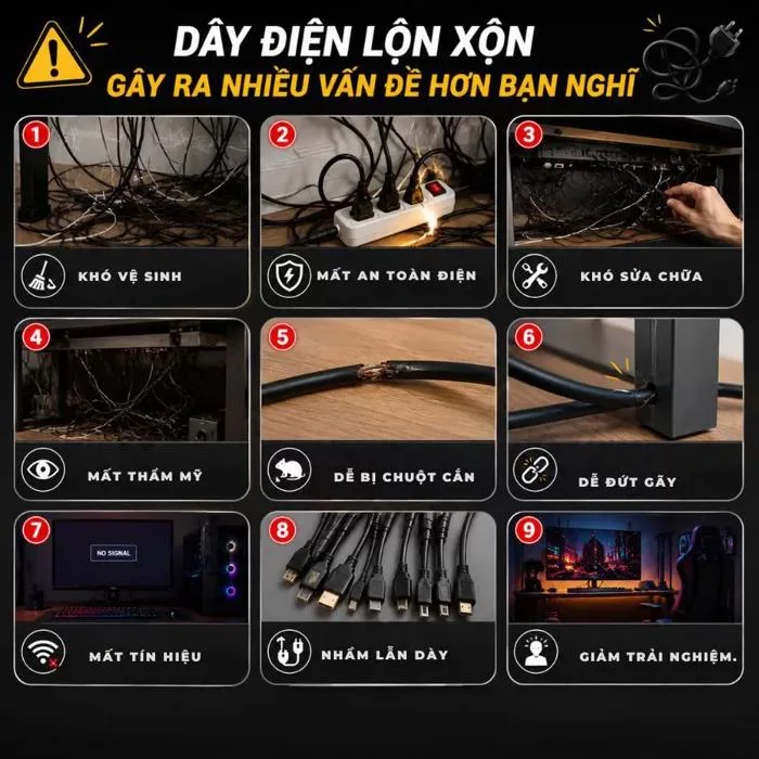 Nghệ Thuật Đi Dây Điện Gọn Gàng Như Dân Chuyên Cho Góc Máy Tính