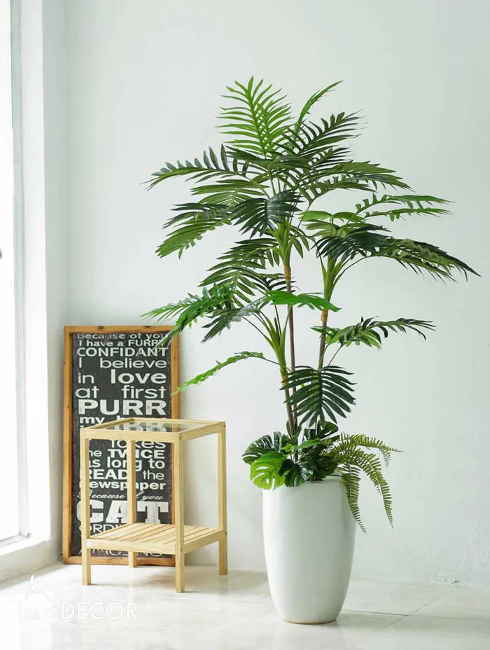 CHẬU CÂY DỪA PHỐI TIỂU CẢNH TRANG TRÍ LAN DECOR (140CM) - LC2956 MIX Tổng  Kho Sỉ Cây Giả Trang Trí Lan Decor - Giá Từ Nhà Sản Xuất