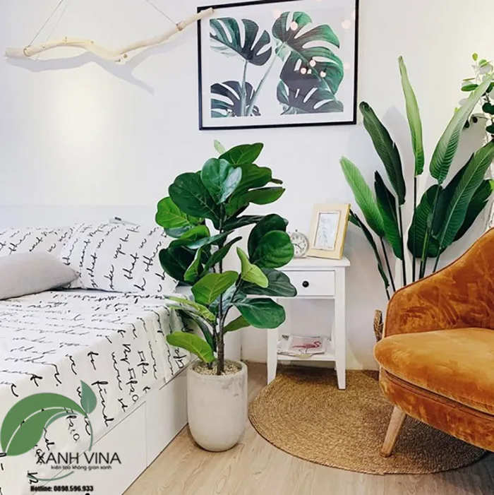 5 ý tưởng dùng cây giả trang trí phòng ngủ cực kỳ đẹp từ chuyên gia
