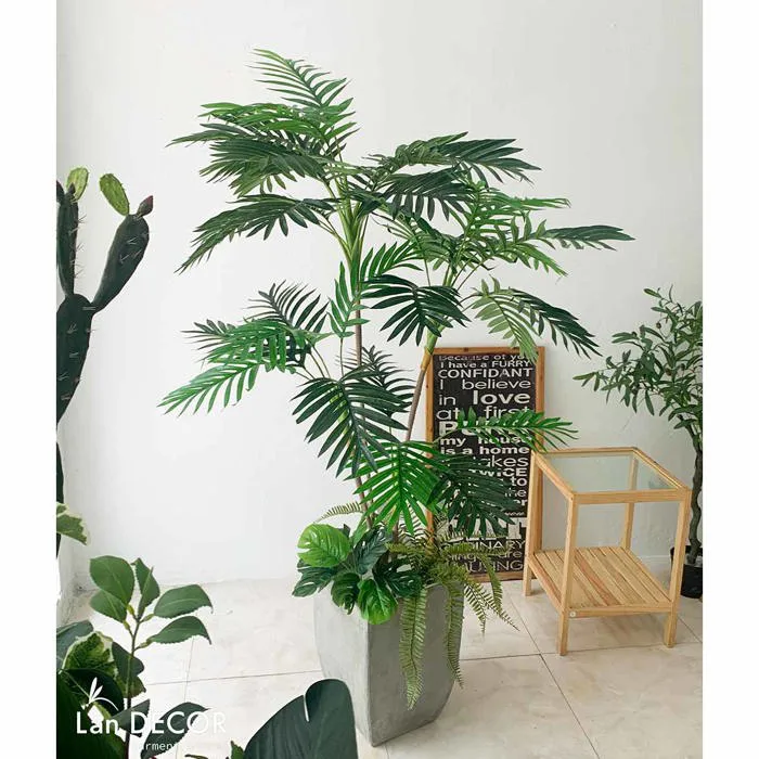 CHẬU CÂY DỪA PHỐI TIỂU CẢNH TRANG TRÍ LAN DECOR (140CM) - LC2956 MIX Tổng  Kho Sỉ Cây Giả Trang Trí Lan Decor - Giá Từ Nhà Sản Xuất