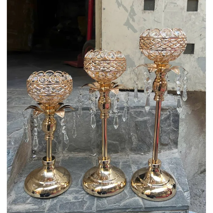 Bộ 3 chân nến decor tròn buông đá, trang trí phòng khách,tiệc cưới,bàn gia  tiên,sự kiện,....... | Shopee Việt Nam