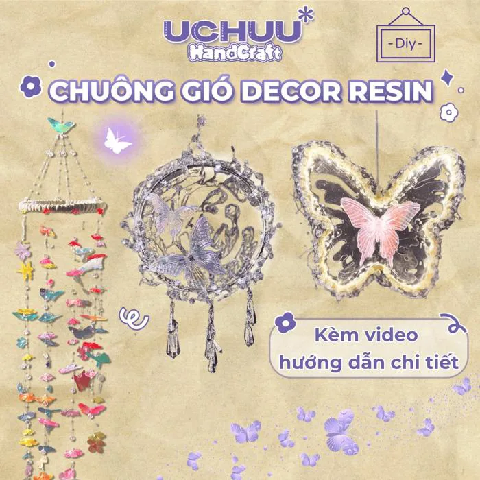 Kèm Hướng Dẫn] Set Chuông Gió Decor Resin DIY UCHUU HANDCRAFT Decor