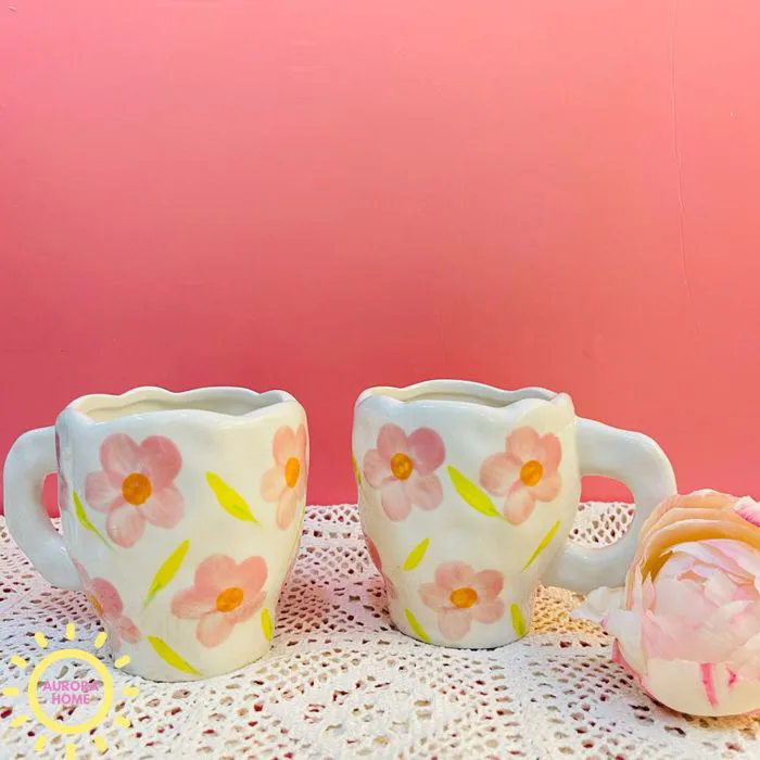 Cốc sứ hoa anh đào vẽ tay - Cốc cá nhân đẹp, độc đáo | Aurora Home