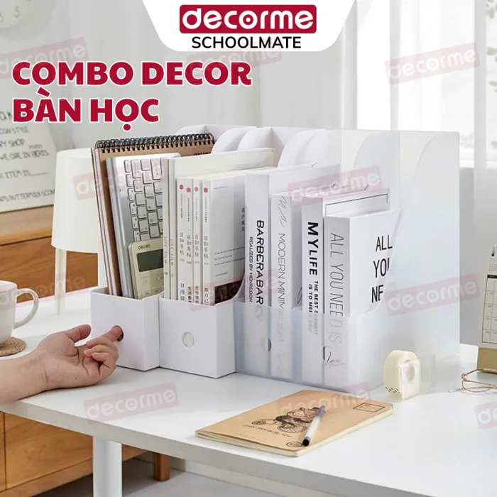 Lưu Trữ Tài Liệu Combo đồ Decor trang trí bàn học kệ đựng tài liệu, ống  bút, giá đựng decor bàn học học sinh | Shopee Việt Nam