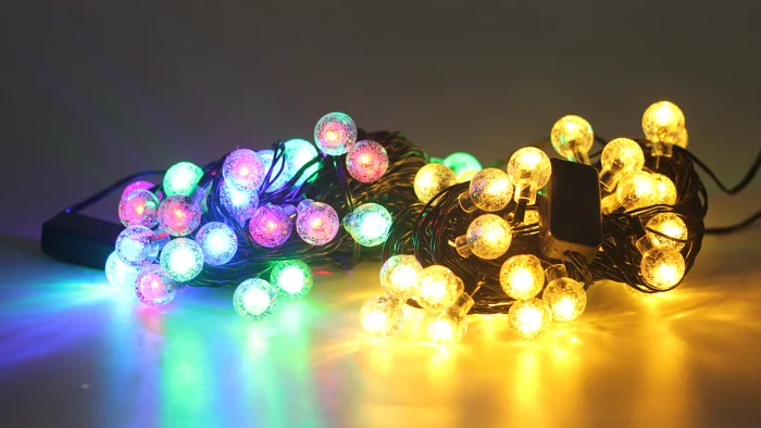 Đèn Nháy Bi Bọt cherry ball vàng ấm dây đen dài 6m 9m, dây đèn Bi Bọt trang  trí Tết decor nhà cửa chuẩn đẹp y hình - LED GIÁ RẺ