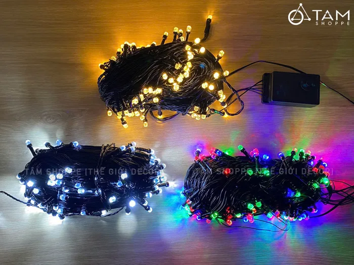 Dây đèn Led Q8 - Lục giác dây đen dài 30-50m [Loại tốt - Chỉnh nhấp nháy/  đứng yên] DAYDEN-03
