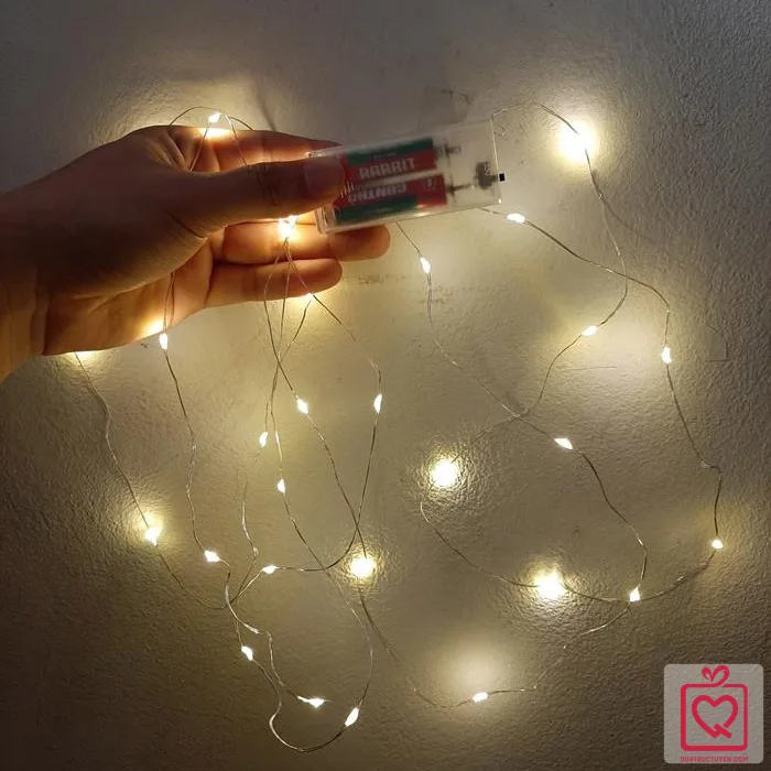 Dây đèn led trang trí 2,5m bóng nhỏ hoạt động bằng pin