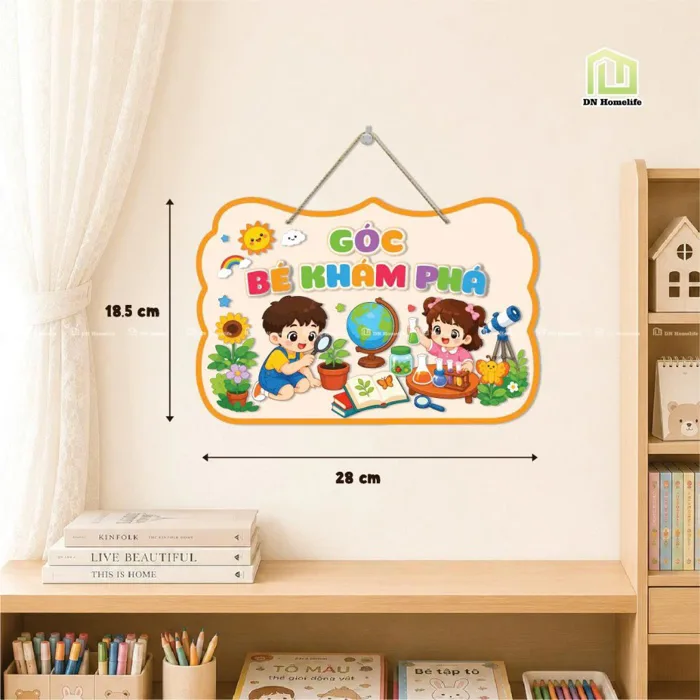 Bảng gỗ Góc học tập treo tường trang trí decor lớp học, mầm non nhà trường