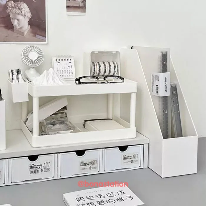 Kệ trắng 2 tầng decor bàn học phong cách Hàn Quốc Kệ sách sắp xếp đồ dùng  học tập | Lazada Việt Nam