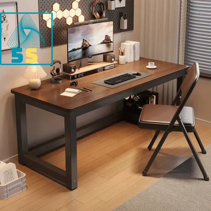 Bàn Decor Góc Học Tối Giản – Gỗ MDF Bo Tròn – Chân Sắt 4x4 Sơn Đẹp – Lên  Hình Gọn Gàng