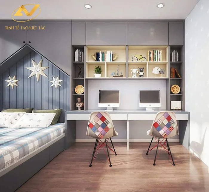 10+ mẫu thiết kế phòng ngủ có bàn học cho bé trai bé gái
