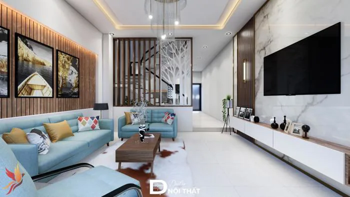 99+ Mẫu thiết kế nội thất phòng khách nhà ống đẹp, hiện đại