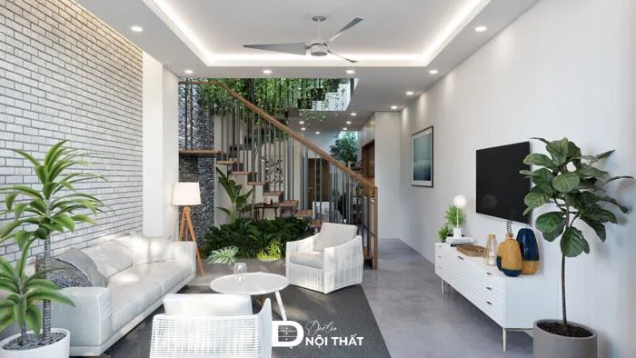 99+ Mẫu thiết kế nội thất phòng khách nhà ống đẹp, hiện đại