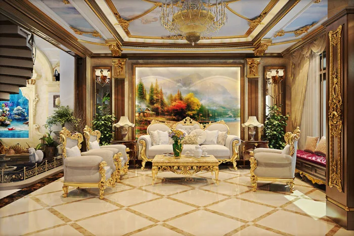 Phòng khách tân cổ điển hiện đại & sang trọng 2024