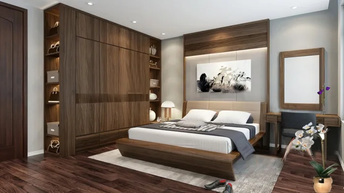 Thiết kế phòng ngủ dành cho vợ chồng với diện tích 20m2