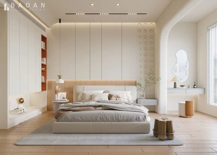 Phòng ngủ master 20m2 phong cách hiện đại PN13