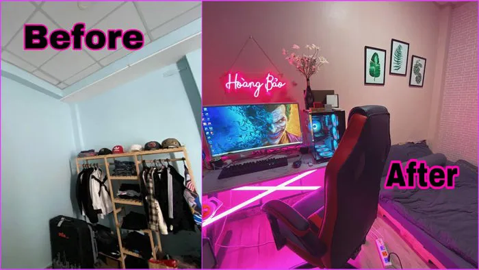 Decor Phòng ngủ kết hợp Gaming xịn xò