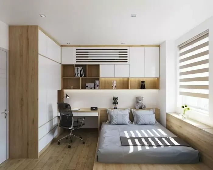 99+ mẫu thiết kế phòng ngủ nhỏ đẹp, đơn giản, tiện nghi 2025