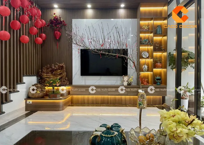 101+ ý tưởng decor phòng khách Tết đẹp, đón lộc tài cho 2025