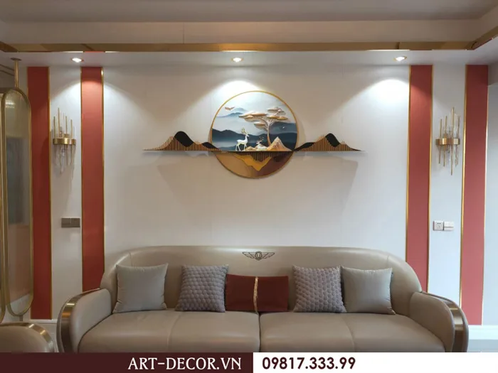 Cách trang trí nội thất phòng khách ấn tượng bằng đồ decor treo tường