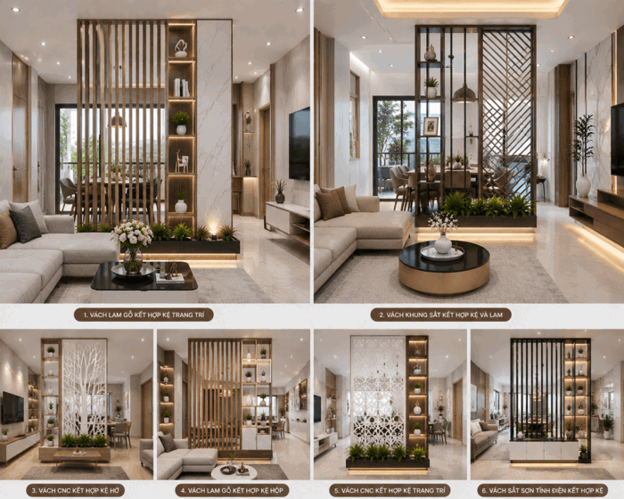 Vách Ngăn Phòng Khách Đẹp Hiện Đại | DecoViet