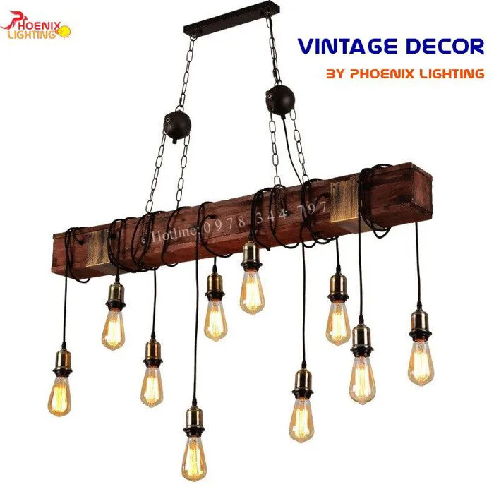 Đèn Decor Hộp Gỗ Trang Trí Nhà Hàng Quán Cà Phê – Đèn Phượng Hoàng