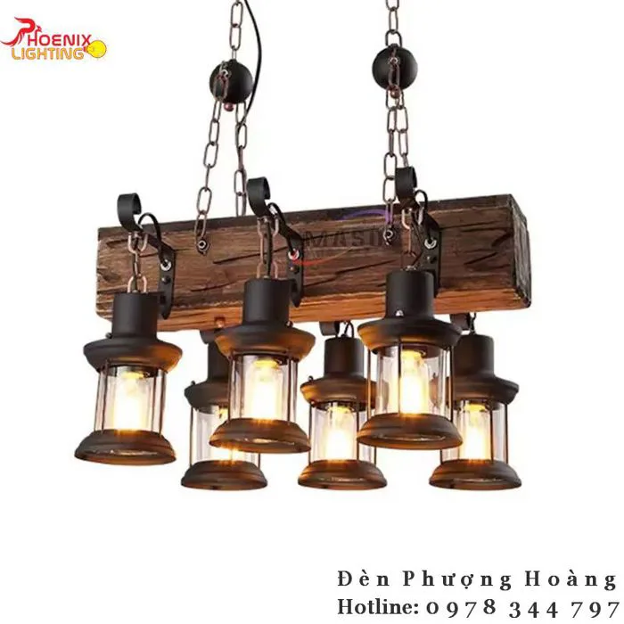 Đèn Decor Chùm Gỗ Trang Trí Bàn Ăn Phong Cách Retro Light PHDC65 – Đèn  Phượng Hoàng