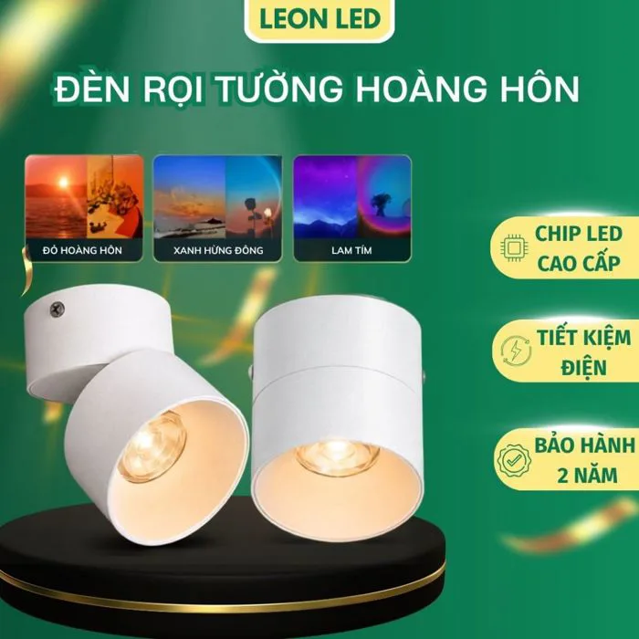 Đèn Rọi Tường Hoàng Hôn Xoay 360º| Đèn Hoàng Hôn 3 Màu Gắn Trần Nổi 10W  Decor Không Gian Bảo Hành 2 Năm | Shopee Việt Nam