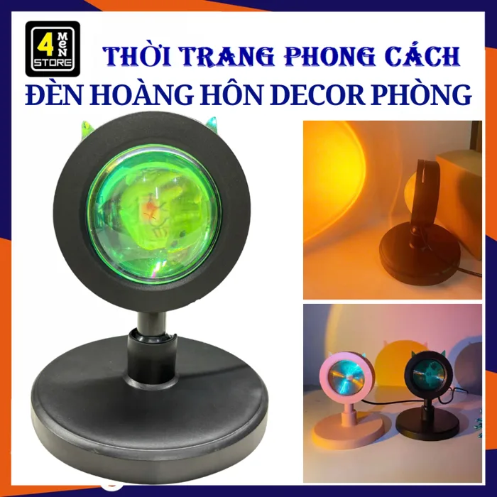 Đèn Hoàng Hôn , Đèn LED Ngủ Để Bàn , Đèn Chiếu Mặt Trời Decor Trang Trí  Phòng Chill Chill Đẹp Mắt #