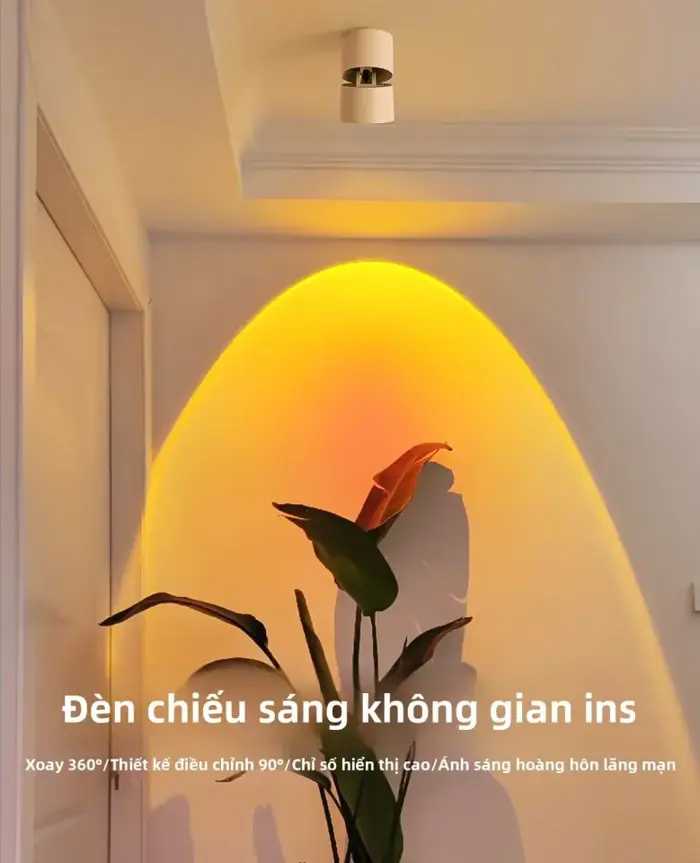 Đèn hoàng hôn, đèn rọi chiếu tranh decor xoay 350 độ gắn trần gắn tường |  Lazada Việt Nam