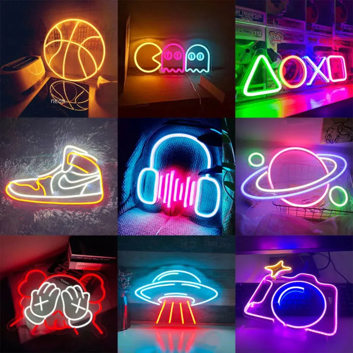 Đèn led neon dán tường Ledlin Decor phòng ngủ phòng livesteam Nhiều mẫu đẹp  Tặng nguồn miếng dán Đèn Led Neon Hình Trang Trí Treo Tường Đèn Led Neon  Chất Lượng Cao