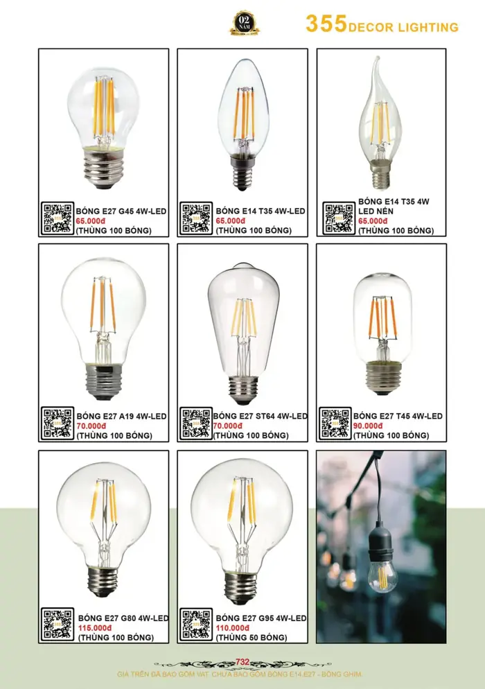 Bóng E27 G45 4W-LED 355 Decor BÓNG E27 G45 4W-LED
