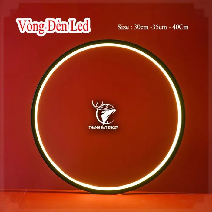 Đèn LED vòng Tròn size 30-35-40 Phụ Kiện Trang trí Decor Lũa, Bàn Thờ,