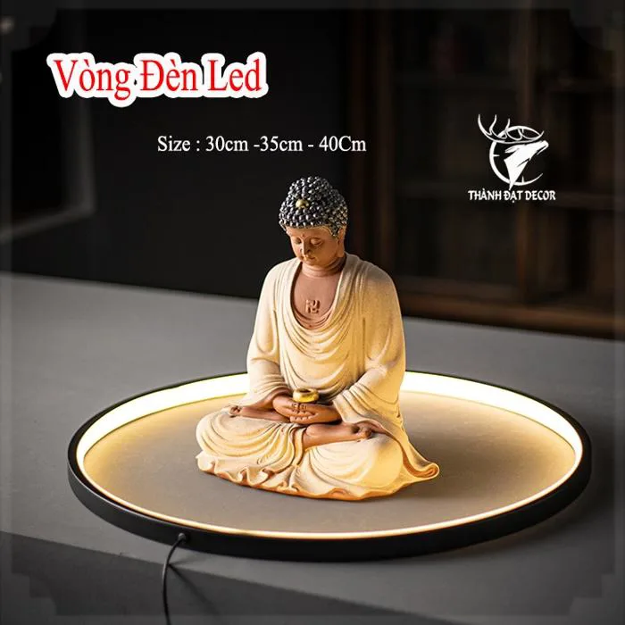 Đèn LED vòng Tròn size 30-35-40 Phụ Kiện Trang trí Decor Lũa, Bàn Thờ,