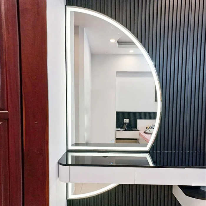 Gương Trang Điểm Decor Có Đèn Led Viền Mạ PVD Cao Cấp - DPVD108.8A