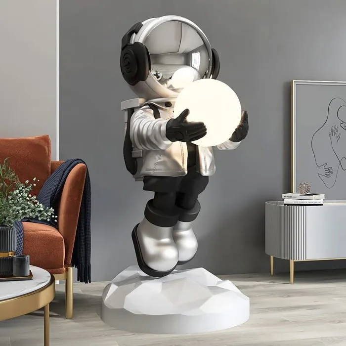 Tượng Phi Hành Gia Kết Hợp Đèn Led Decor Để Sàn Cho Phòng Khách