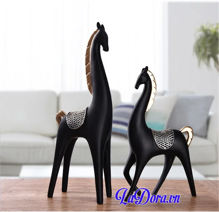Đồ decor đẹp Cặp ngựa hiện đại, độc đáo tại Shop đồ trang trí nhà Ladora