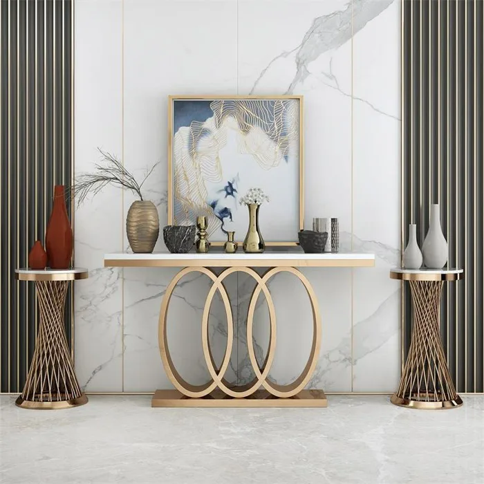 Bàn Decor Hiện Đại Cho Phòng Khách 120cm Mạ Vàng PVD