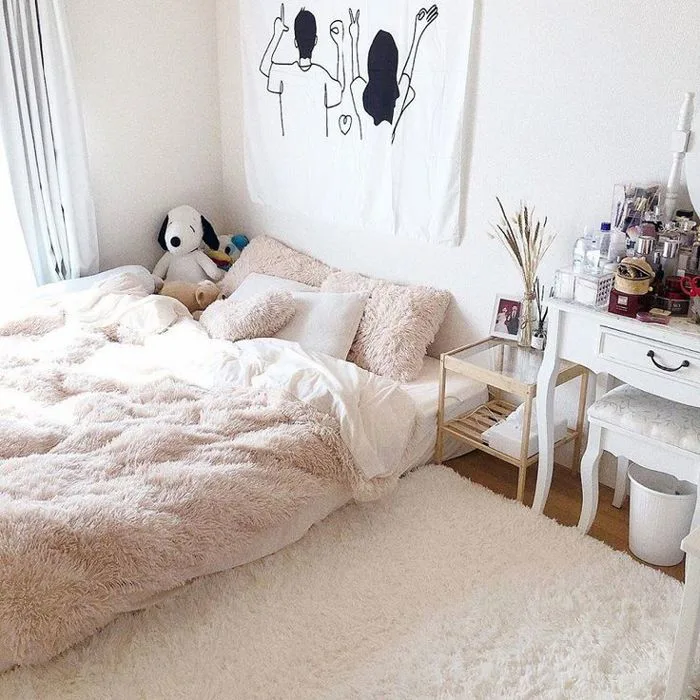 Decor phòng ngủ Phong cách Vintage Tone trắng