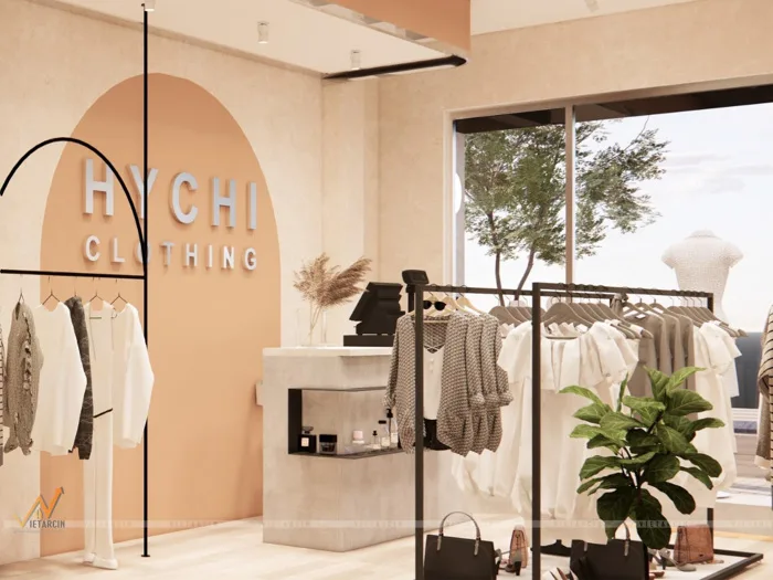 15 mẫu thiết kế shop quần áo đẹp thu hút mọi khách hàng