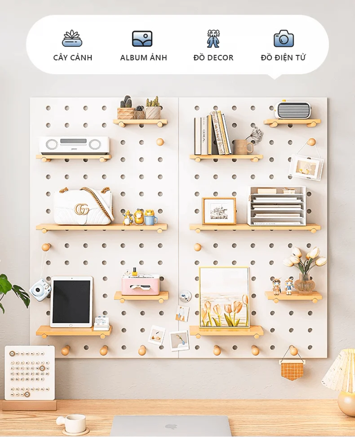 Bảng Treo Tường Trang Trí PEGBOARD gỗ - GP295