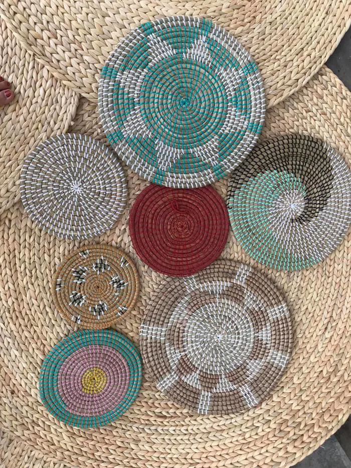 Combo 7 tấm cói đồ decor treo tường - NineBegin Decor tường vintage